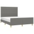 Cama sin colchón tela gris oscuro 140x190