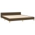 Cama sin colchón de tela marrón oscuro 180x200