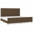 Cama sin colchón tela marrón oscuro 200x200