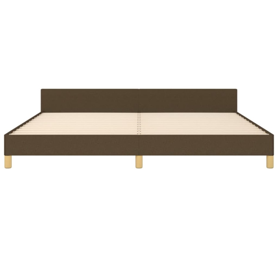 Cama sin colchón tela marrón oscuro 200x200