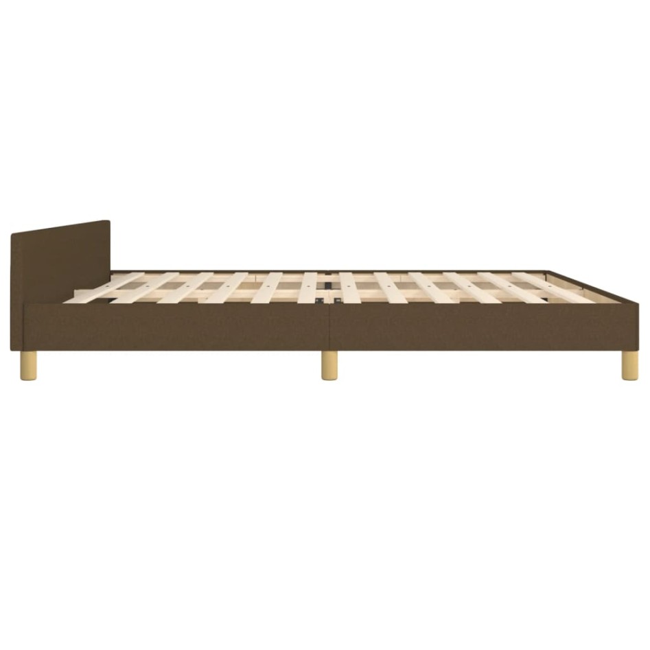 Cama sin colchón tela marrón oscuro 200x200