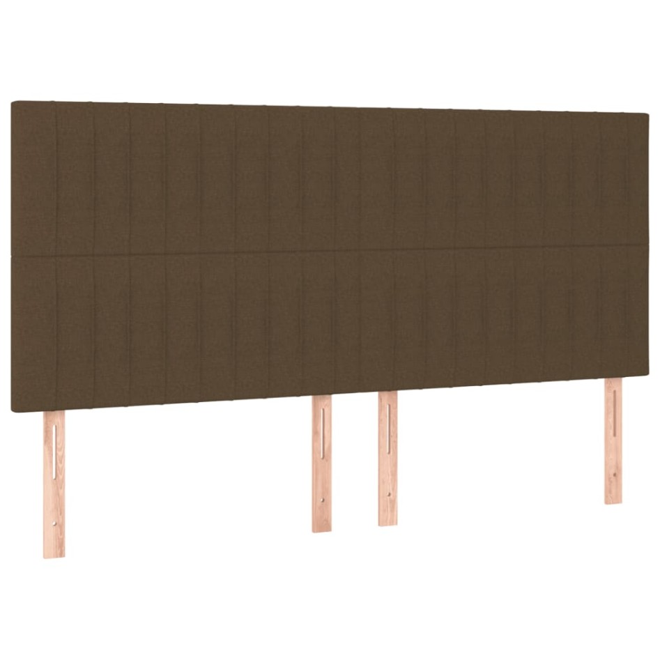Cama sin colchón tela marrón oscuro 200x200