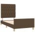 Estructura de cama sin colchón tela marrón oscuro 90x200