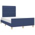 Estructura de cama sin colchón tela azul 120x200