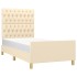 Estructura de cama sin colchón tela crema 90x200