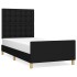 Estructura de cama con cabecero de tela negro 90x190