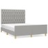 Cama sin colchón tela gris claro 140x190