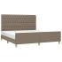 Cama sin colchón tela gris taupe 180x200