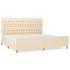 Estructura de cama con cabecero de tela color crema 200x200