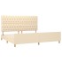 Estructura de cama con cabecero de tela color crema 200x200