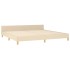 Estructura de cama con cabecero de tela color crema 200x200
