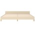 Estructura de cama con cabecero de tela color crema 200x200