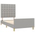 Estructura de cama con cabecero de tela gris claro 90x190