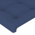 Estructura de cama sin colchón tela azul 90x200