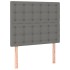Estructura de cama con cabecero de tela gris oscuro 80x200