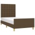 Estructura de cama sin colchón tela marrón oscuro 100x200