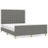 Cama sin colchón tela gris oscuro 140x190