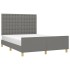 Cama sin colchón tela gris oscuro 140x190