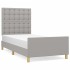 Estructura de cama sin colchón tela gris claro 90x200