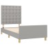 Estructura de cama sin colchón tela gris claro 90x200