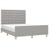Cama sin colchón tela gris claro 140x200