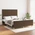 Cama sin colchón tela marrón oscuro 140x190