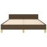 Cama sin colchón tela marrón oscuro 140x190