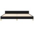 Cama sin colchón tela negro 200x200