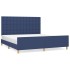 Cama sin colchón tela azul 160x200