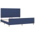 Cama sin colchón tela azul 160x200
