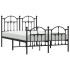 Estructura de cama con cabecero y pie metal negro 120x190