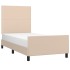 Estructura cama sin colchón cuero sintético capuchino 90x200
