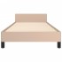 Estructura cama sin colchón cuero sintético capuchino 90x190