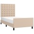 Estructura cama sin colchón cuero sintético capuchino 80x200