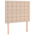 Estructura cama sin colchón cuero sintético capuchino 80x200