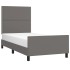 Estructura de cama sin colchón cuero sintético gris 100x200