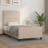 Estructura cama sin colchón cuero sintético capuchino 90x200