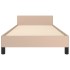 Estructura cama sin colchón cuero sintético capuchino 90x200