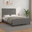 Estructura de cama sin colchón cuero sintético gris 140x200 cm