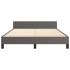 Estructura de cama sin colchón cuero sintético gris 140x200