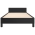 Estructura de cama sin colchón cuero sintético negro 90x200