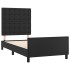 Estructura de cama sin colchón cuero sintético negro 80x200