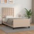 Estructura cama sin colchón cuero sintético capuchino 90x200