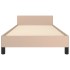 Estructura cama sin colchón cuero sintético capuchino 90x200