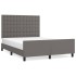 Estructura de cama sin colchón cuero sintético gris 140x200
