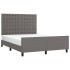 Estructura de cama sin colchón cuero sintético gris 140x200
