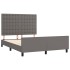 Estructura de cama sin colchón cuero sintético gris 140x200