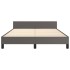 Estructura de cama sin colchón cuero sintético gris 140x200