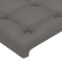 Estructura de cama sin colchón cuero sintético gris 140x200
