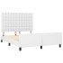 Estructura de cama sin colchón cuero sintético blanco